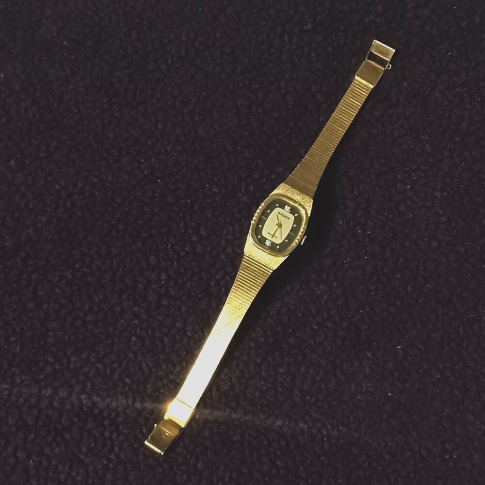 GRUEN Dainty Gold-Toned Diamond Quartz Analog Wristwatch